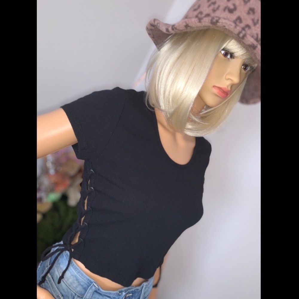 ✨ Lace Up Sides Crop Top